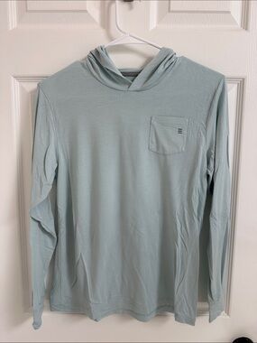 Free Fly Apparel Lightweight Long Sleeve Hoodie Tee in Light Seafoam